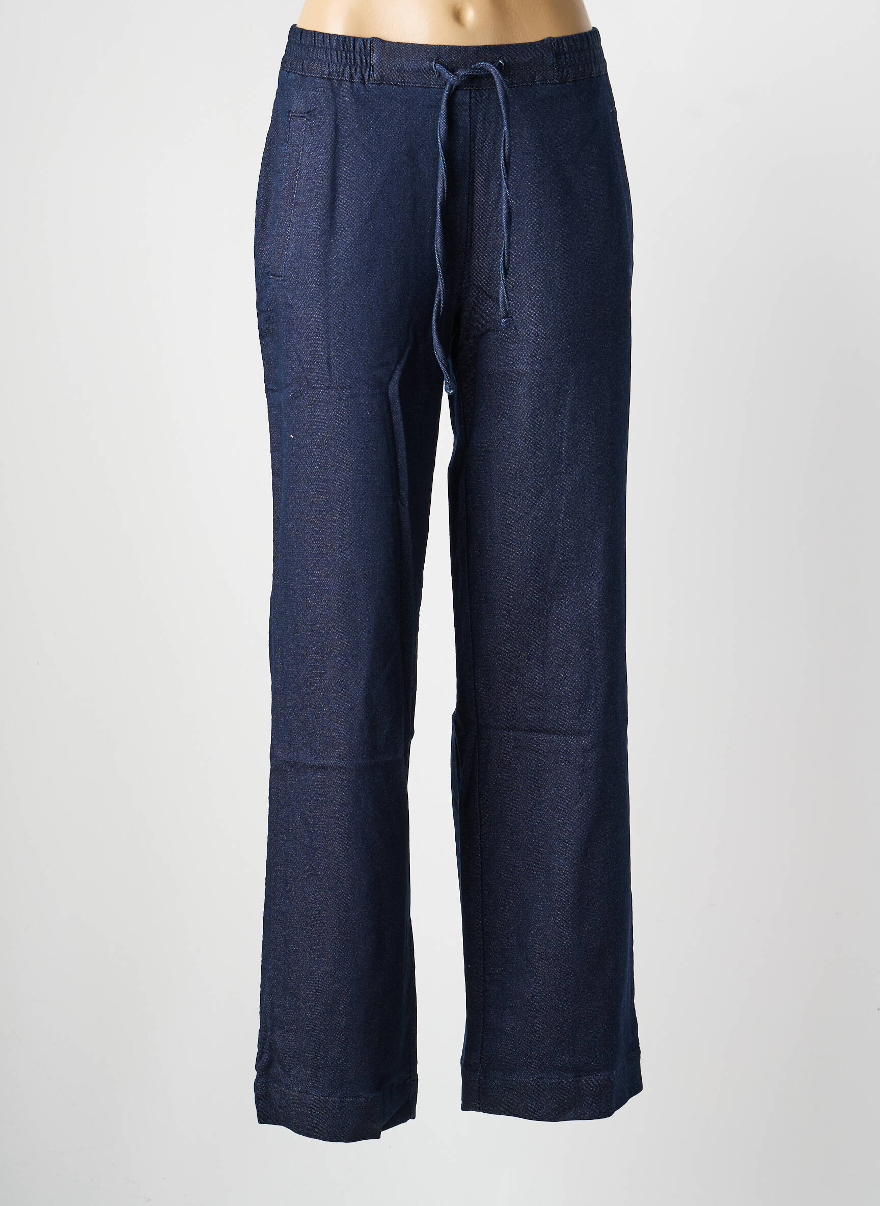 Pantalon droit taille élastique bleu COUTURIST femme