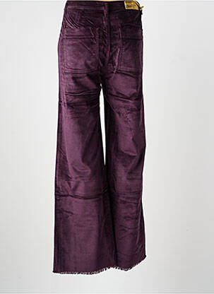 Pantalon droit fermeture zippée sous rabat boutonné taille normale violet COUTURIST femme