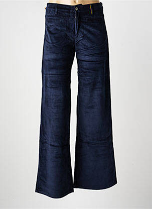 Pantalon droit fermeture zippée sous rabat boutonné taille normale bleu COUTURIST femme