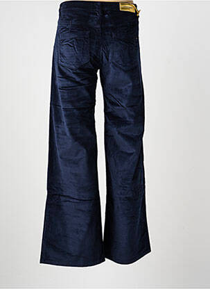 Pantalon droit fermeture zippée sous rabat boutonné taille normale bleu COUTURIST femme