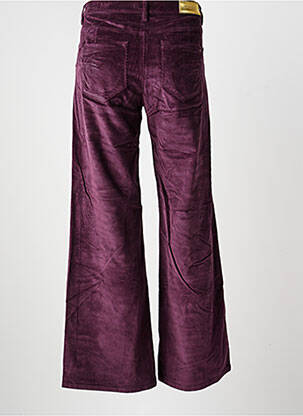 Pantalon droit fermeture zippée sous rabat boutonné taille normale violet COUTURIST femme