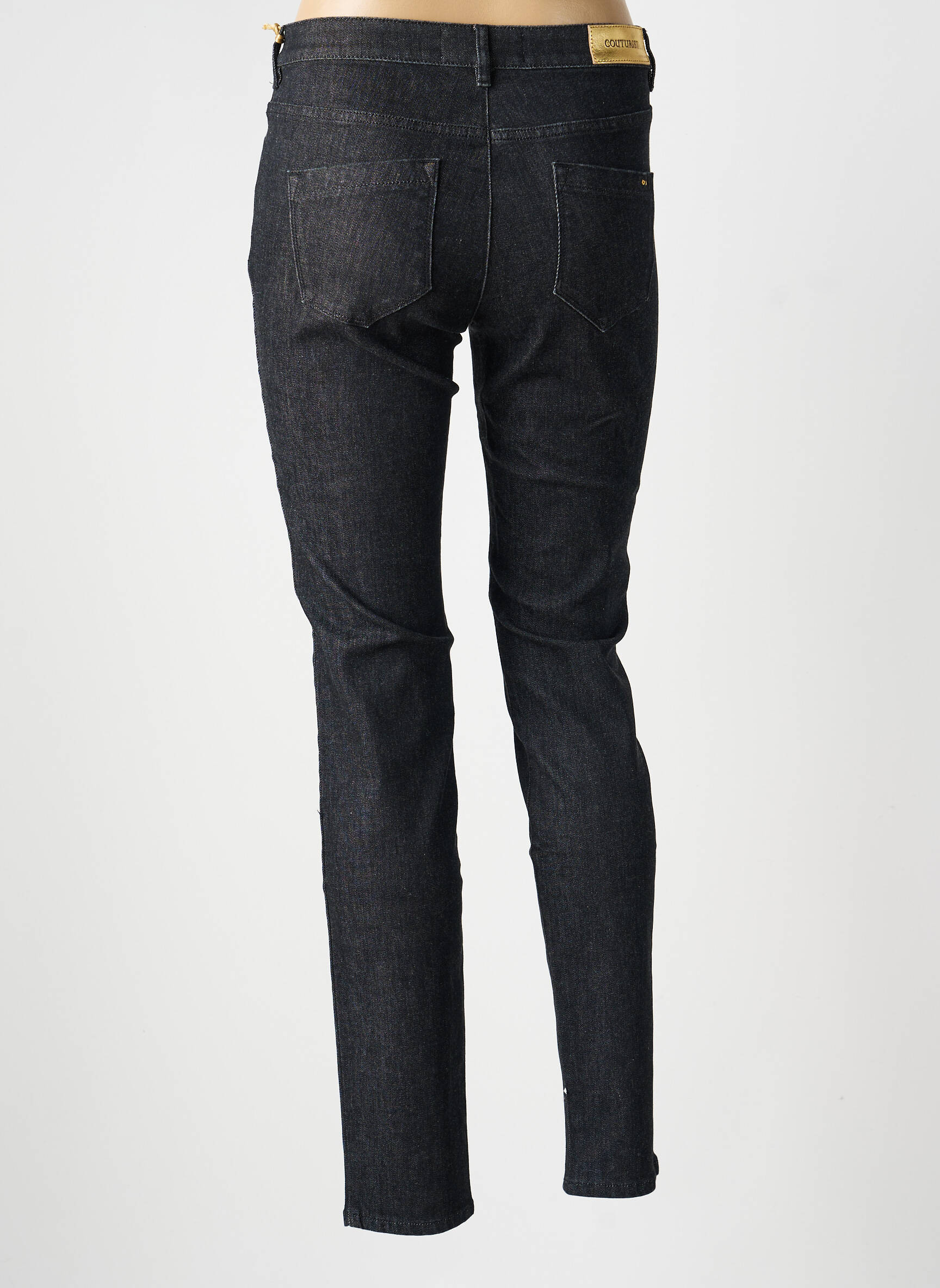 Jeans skinny tissage brut taille normale noir COUTURIST femme