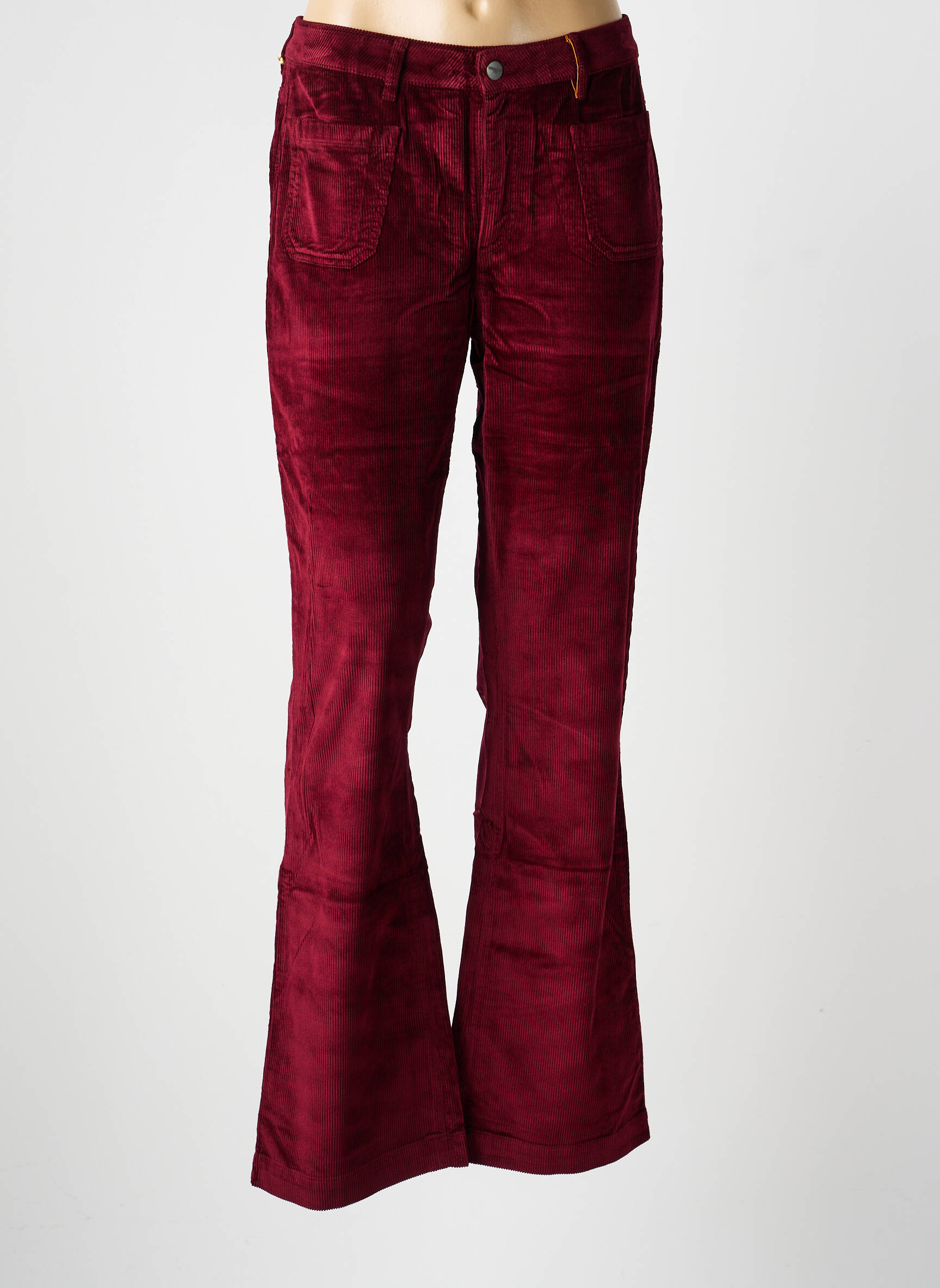 Pantalon flare taille normale taille normale rouge COUTURIST femme