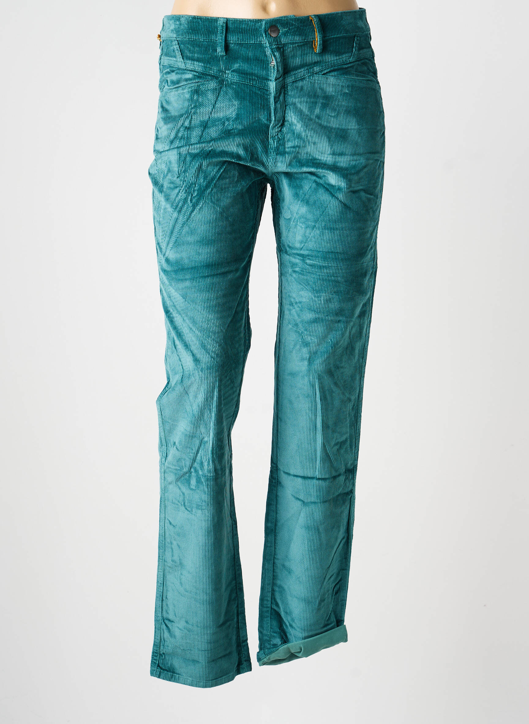 Pantalon slim stretch taille normale vert COUTURIST femme
