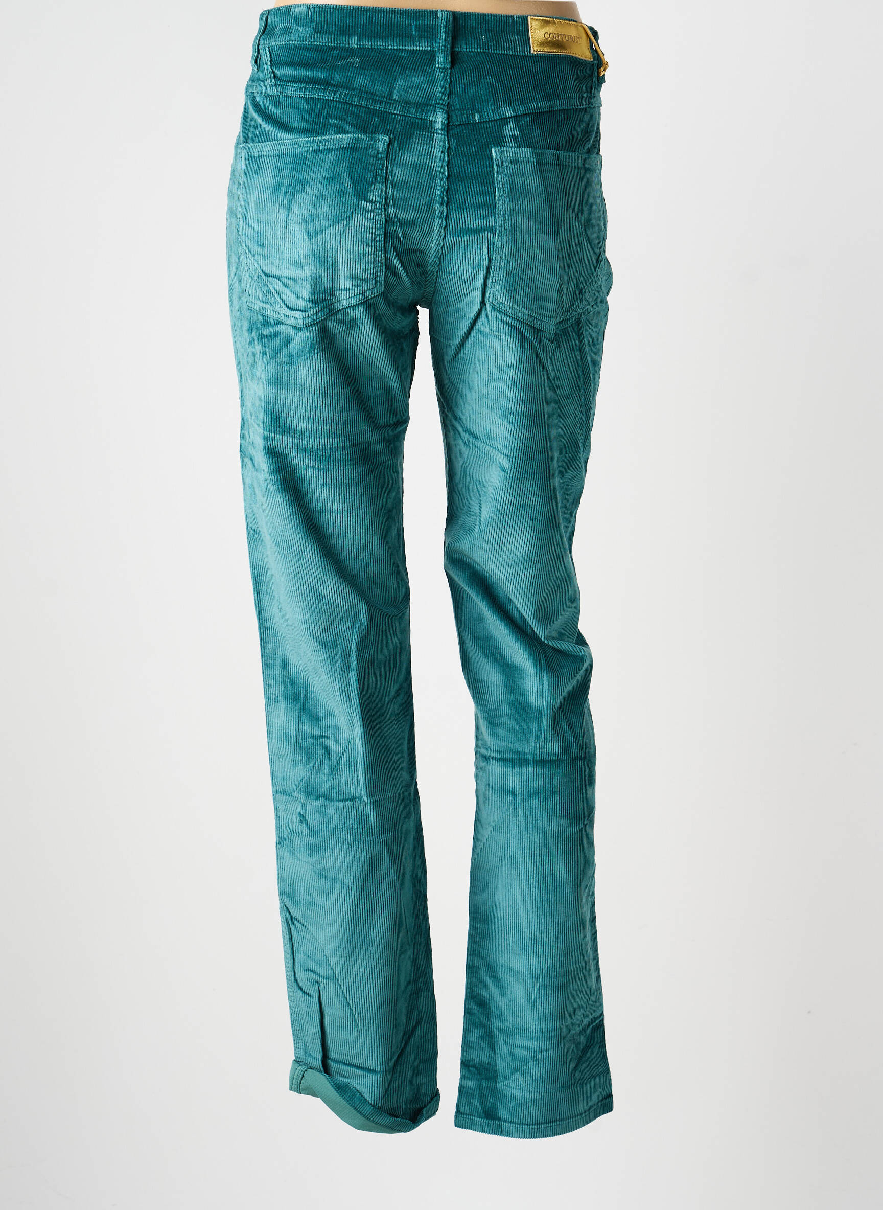 Pantalon slim stretch taille normale vert COUTURIST femme