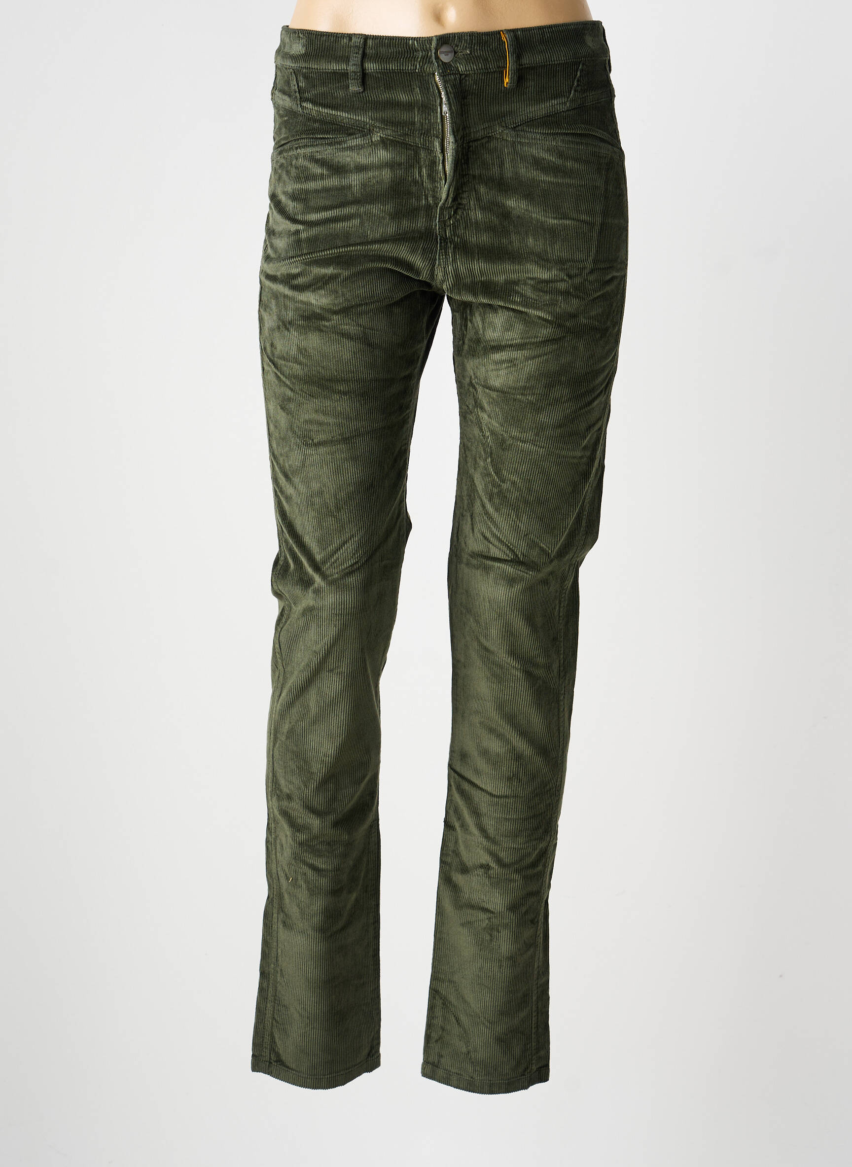 Pantalon slim stretch taille normale vert fonce COUTURIST femme