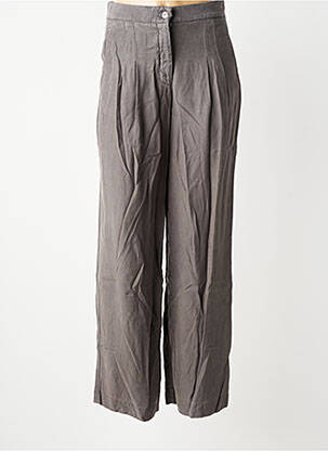 Jeans coupe large taille à pinces taille haute gris COUTURIST femme