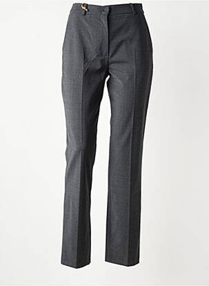 Pantalon chino fermeture zippée sous rabat boutonné taille haute gris COUTURIST femme