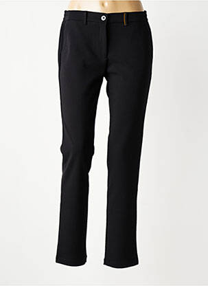 Pantalon chino fermeture zippée sous rabat boutonné taille normale noir COUTURIST femme