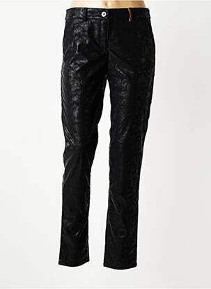 Pantalon chino fermeture zippée sous rabat boutonné taille normale noir COUTURIST femme