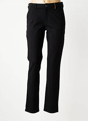 Pantalon chino fermeture zippée sous rabat boutonné taille normale noir COUTURIST femme