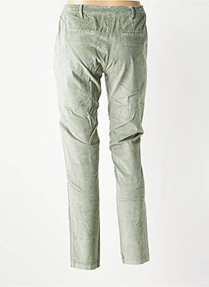 Pantalon chino fermeture zippée sous rabat boutonné taille normale vert COUTURIST femme