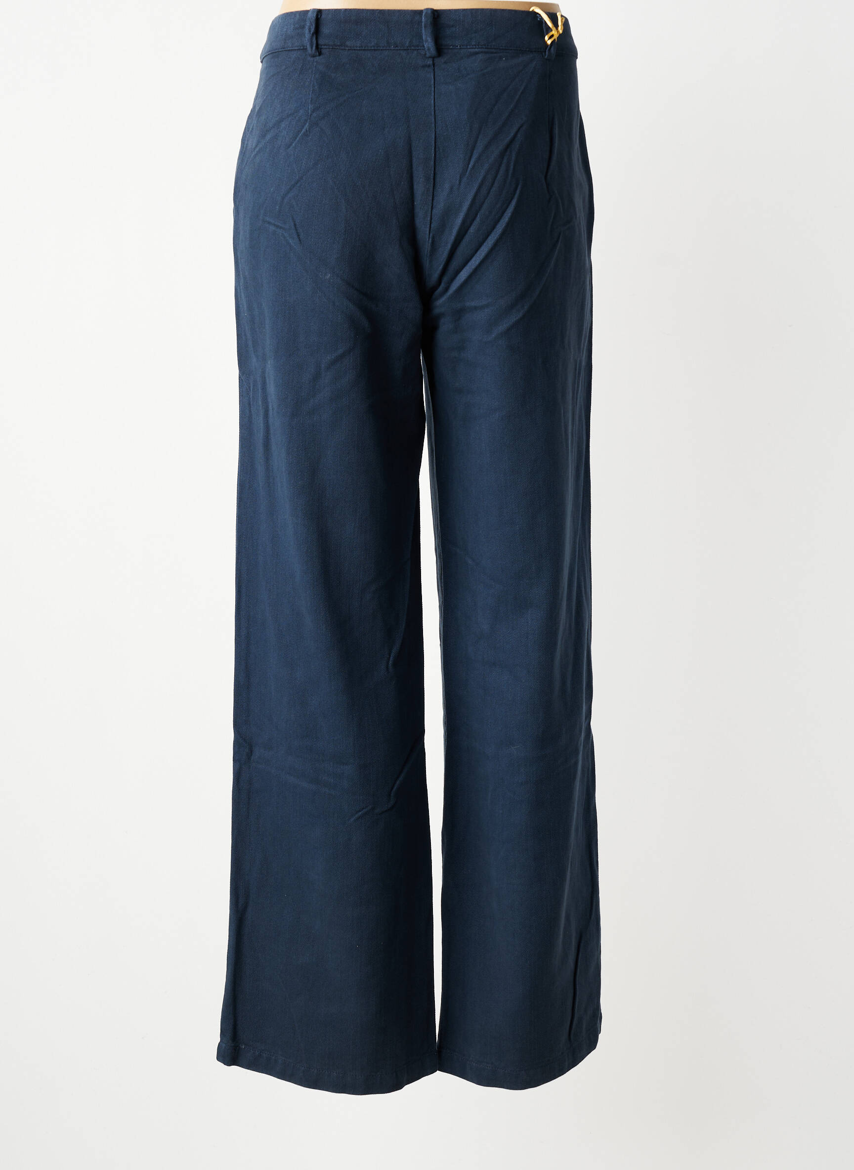 Jeans coupe large taille à pinces taille haute bleu COUTURIST femme