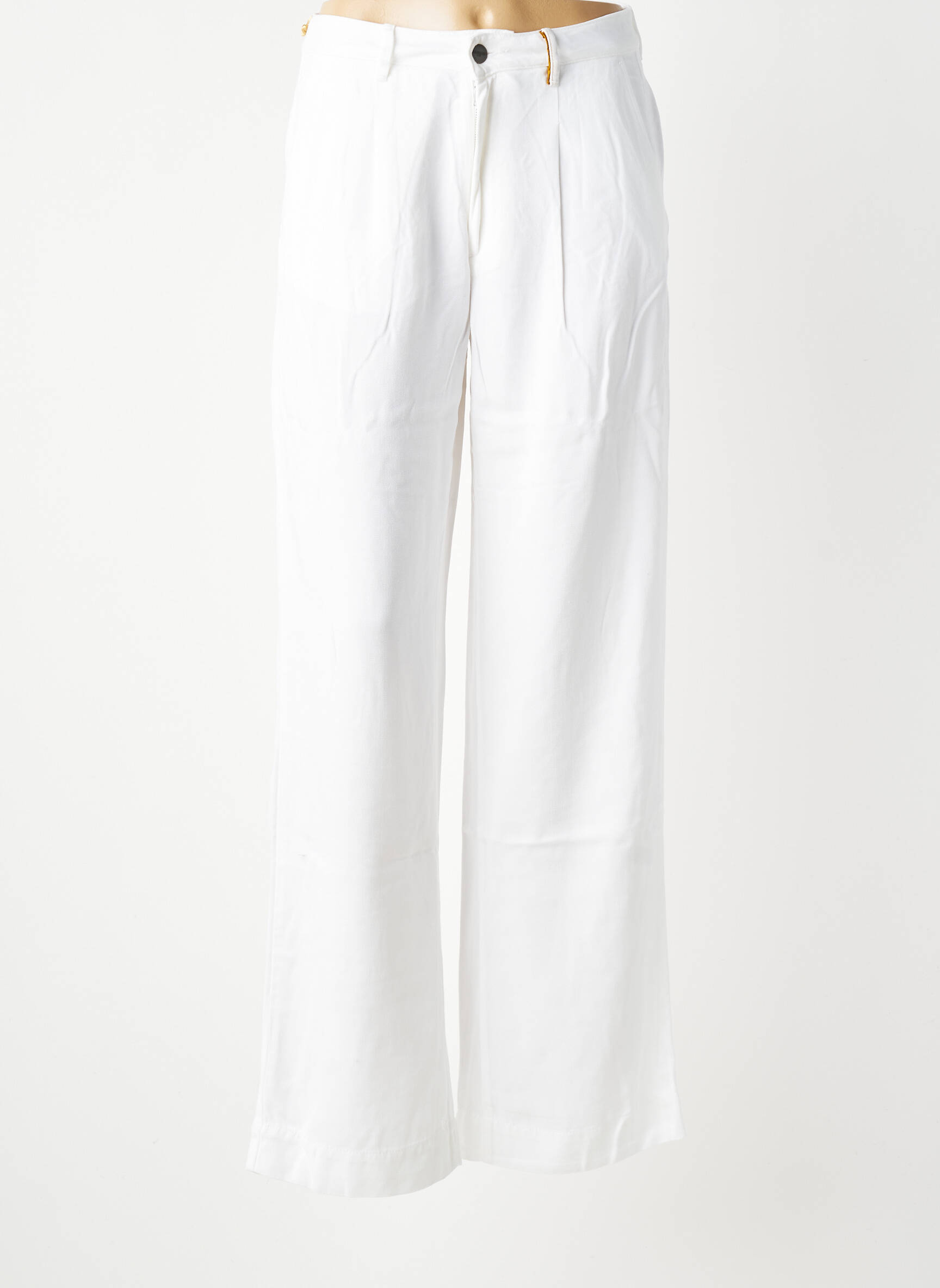 Jeans coupe droite taille haute taille haute blanc COUTURIST femme