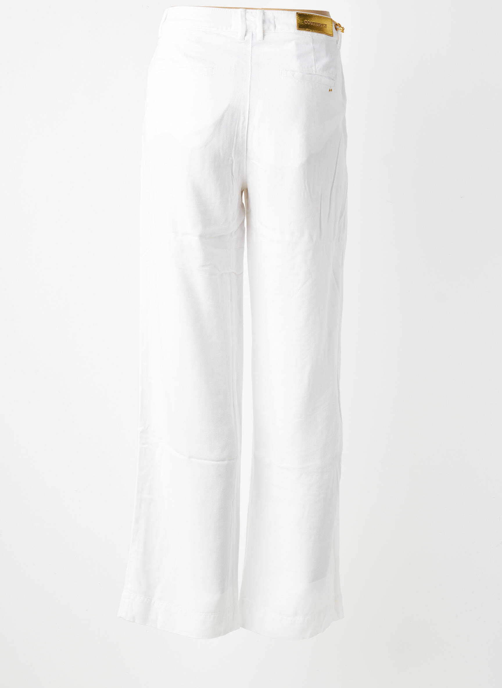 Jeans coupe droite taille haute taille haute blanc COUTURIST femme