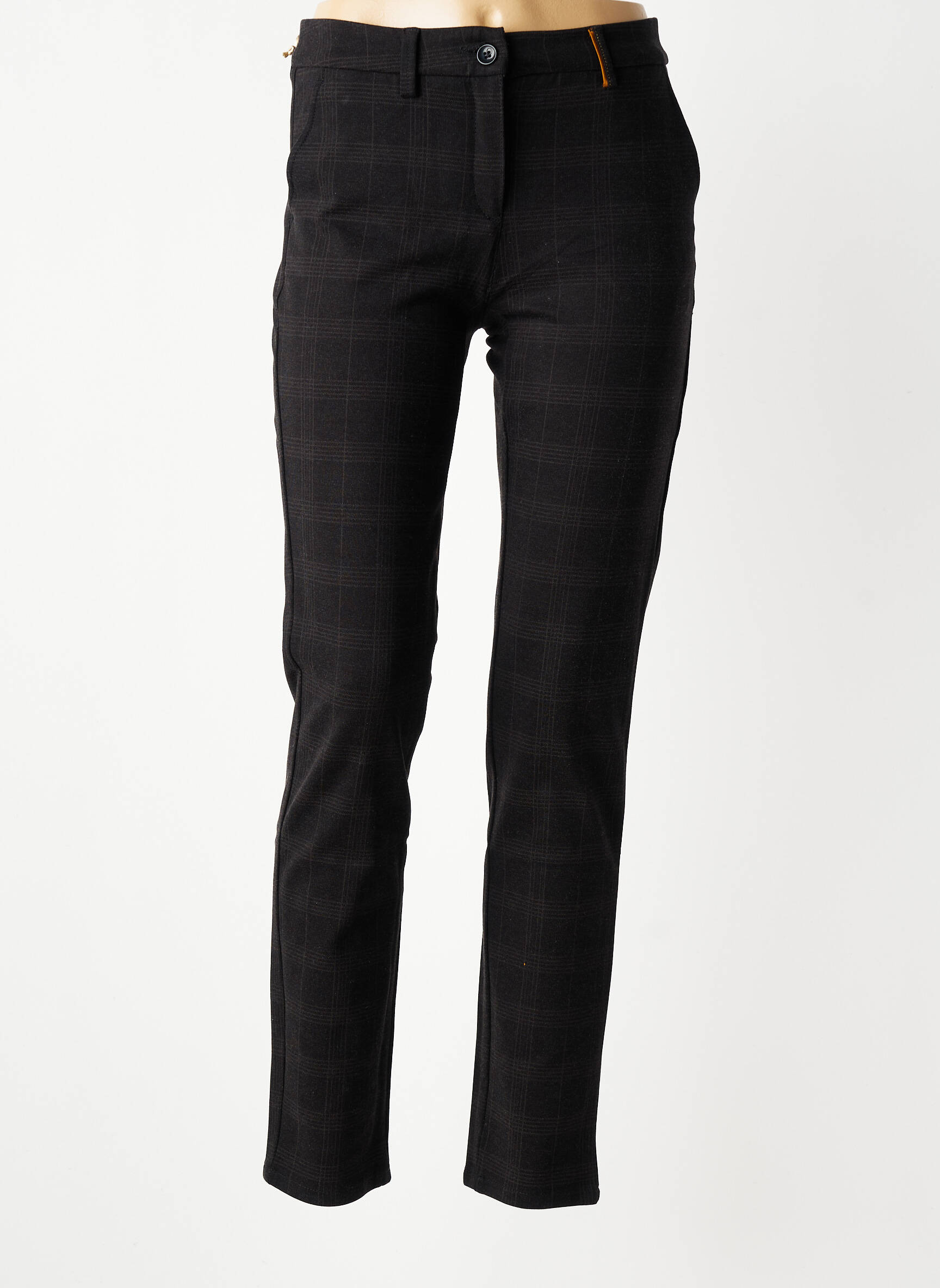 Pantalon chino tissage popeline taille normale gris COUTURIST femme