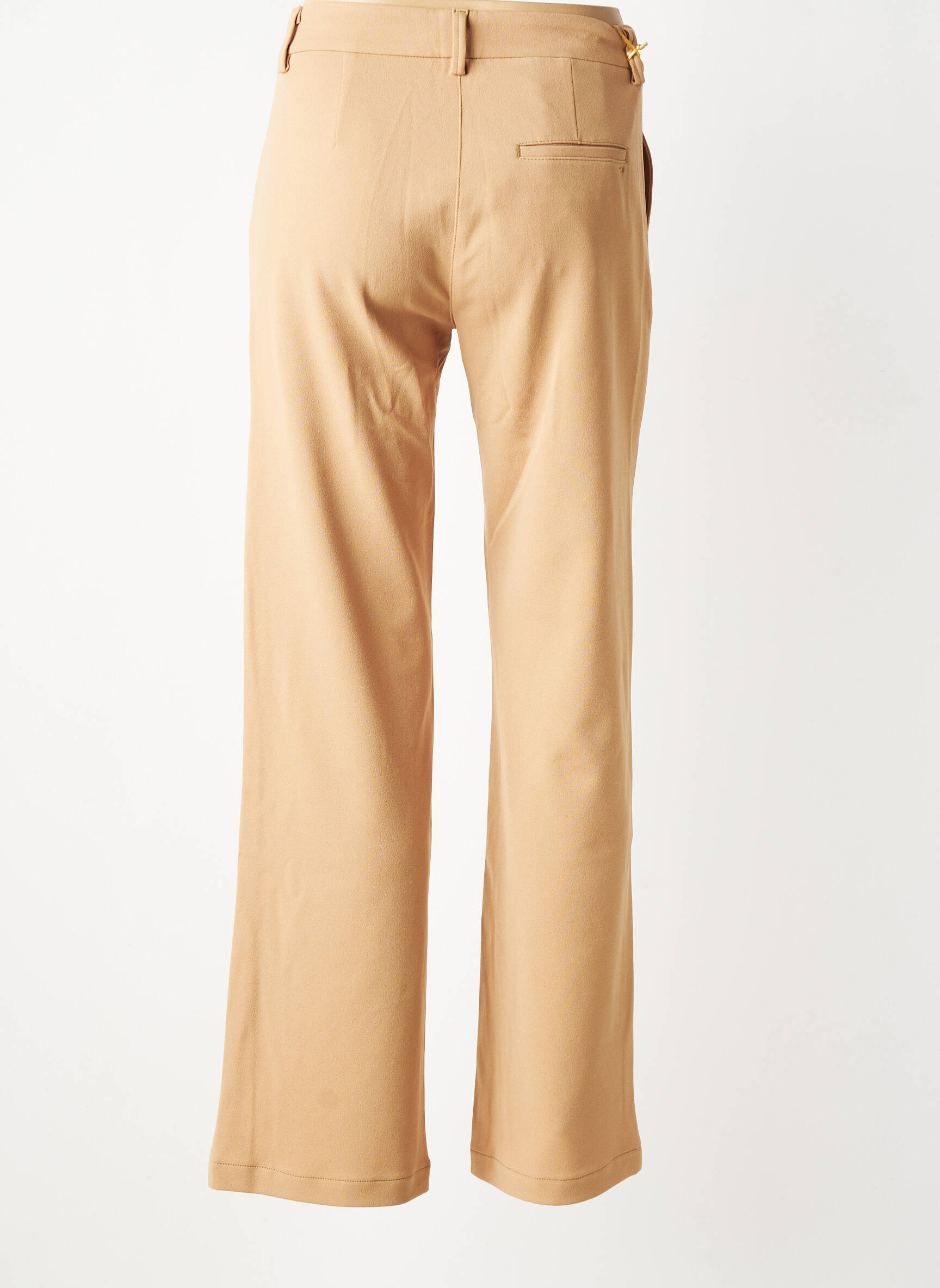 Pantalon chino fermeture zippée sous rabat boutonné taille normale beige COUTURIST femme