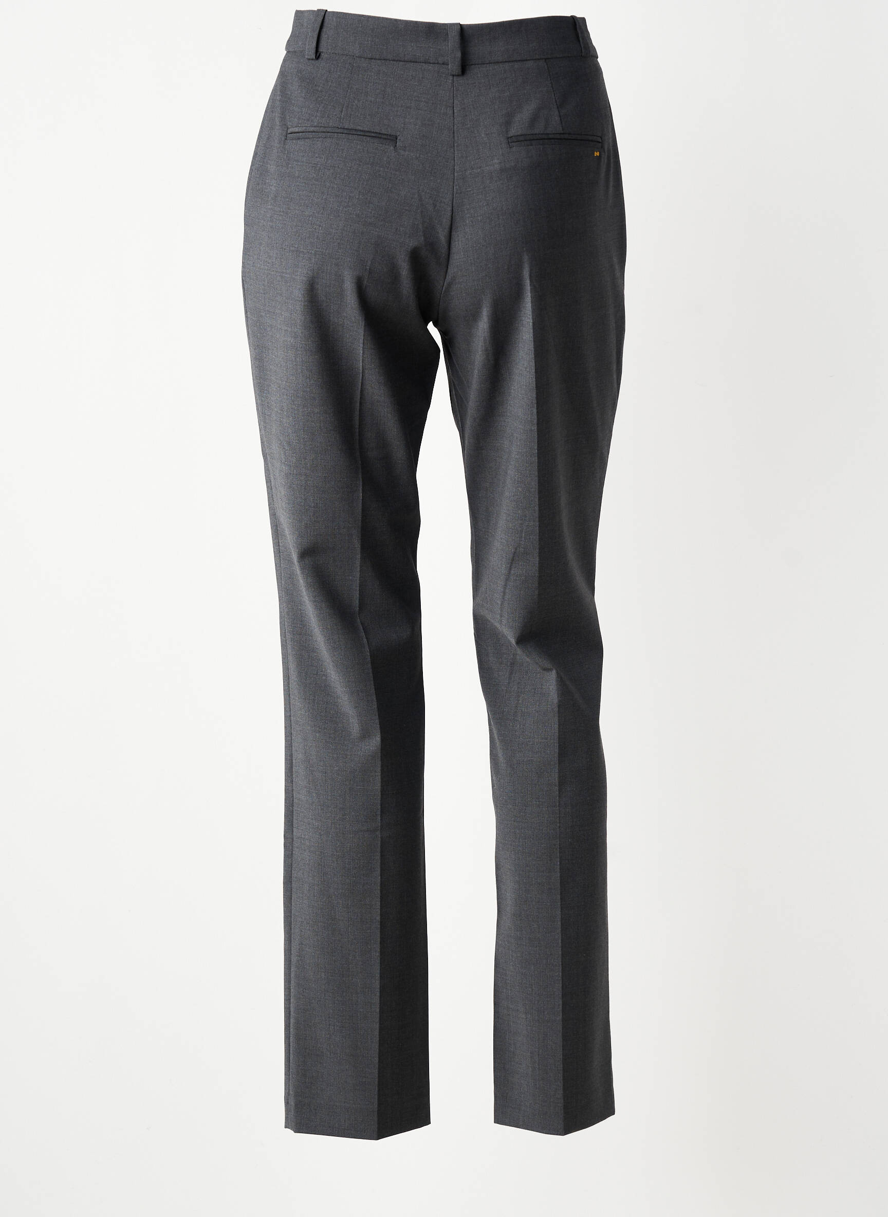 Pantalon chino fermeture zippée sous rabat boutonné taille haute gris COUTURIST femme
