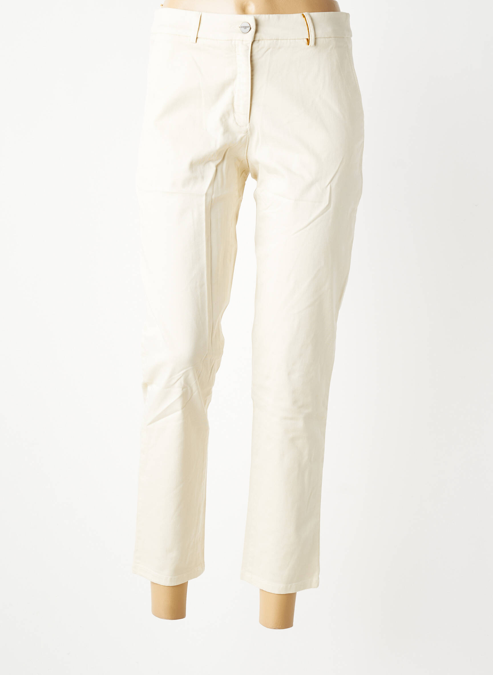 Jeans coupe slim stretch taille normale beige COUTURIST femme