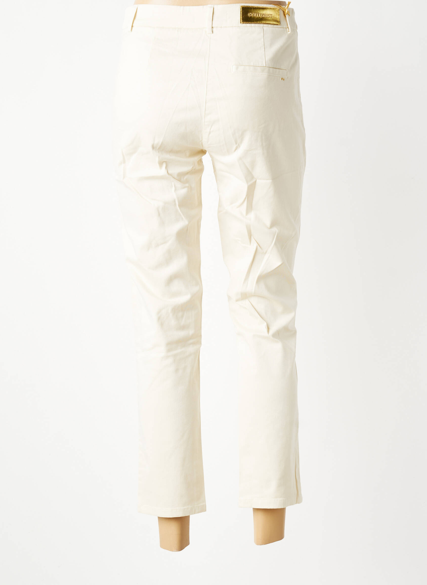 Jeans coupe slim stretch taille normale beige COUTURIST femme