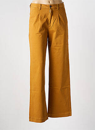 Pantalon droit fermeture zippée sous rabat boutonné beige COUTURIST femme