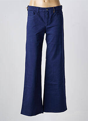 Pantalon flare fermeture zippée sous rabat boutonné bleu COUTURIST femme