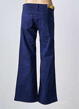 Pantalon flare fermeture zippée sous rabat boutonné bleu COUTURIST femme