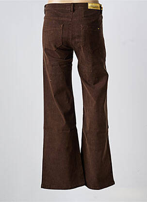 Pantalon flare fermeture zippée sous rabat boutonné marron COUTURIST femme