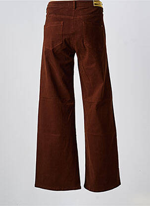 Pantalon flare fermeture zippée sous rabat boutonné marron clair COUTURIST femme