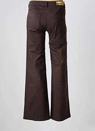 Pantalon flare fermeture zippée sous rabat boutonné marron fonce COUTURIST femme