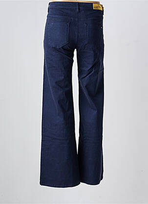 Pantalon flare fermeture zippée sous rabat boutonné bleu COUTURIST femme