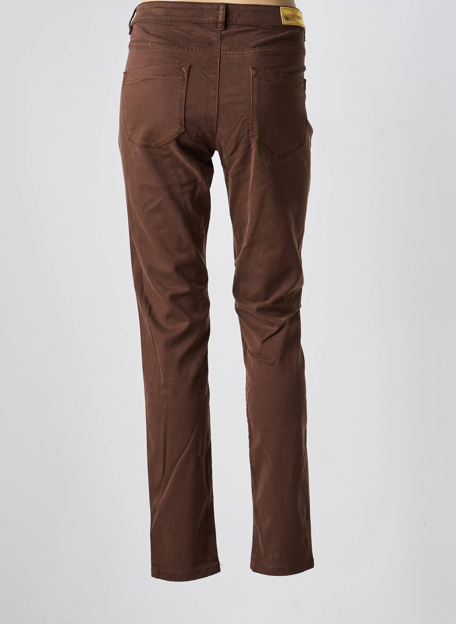 Pantalon slim poches marron COUTURIST femme