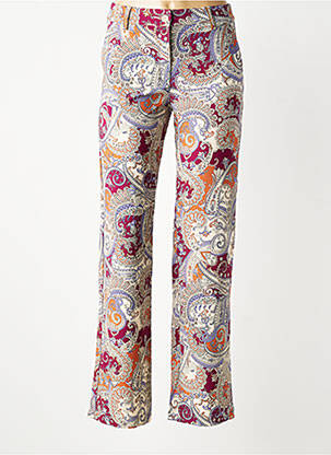 Pantalon droit fermeture zippée sous rabat boutonné violet COUTURIST femme