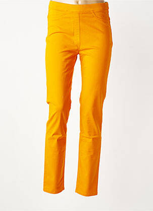 Pantalon slim taille élastique jaune COUTURIST femme