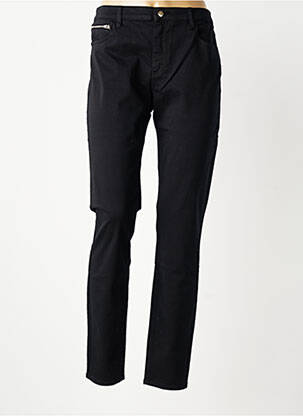 Pantalon slim tissage popeline taille normale noir COUTURIST femme