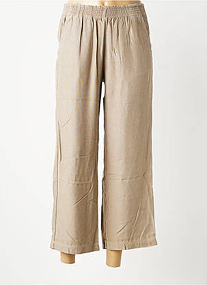 Pantalon 7/8 taille élastique beige COUTURIST femme