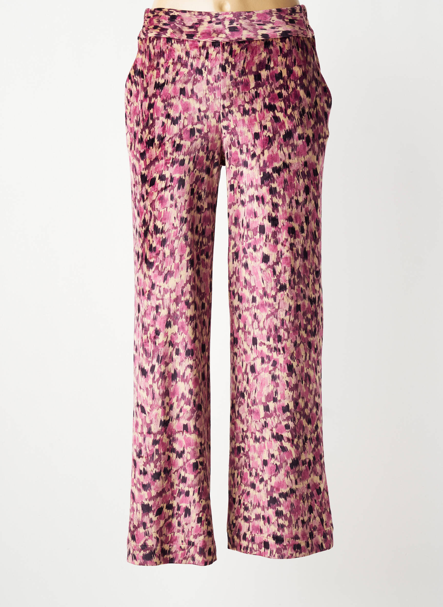 Pantalon droit taille élastique violet COUTURIST femme