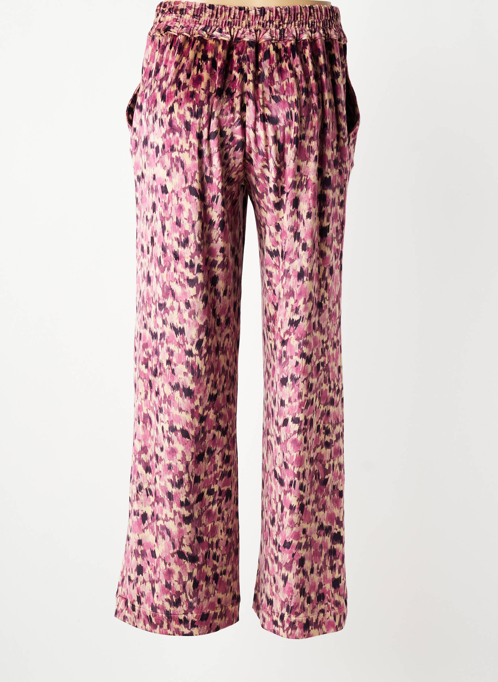 Pantalon droit taille élastique violet COUTURIST femme