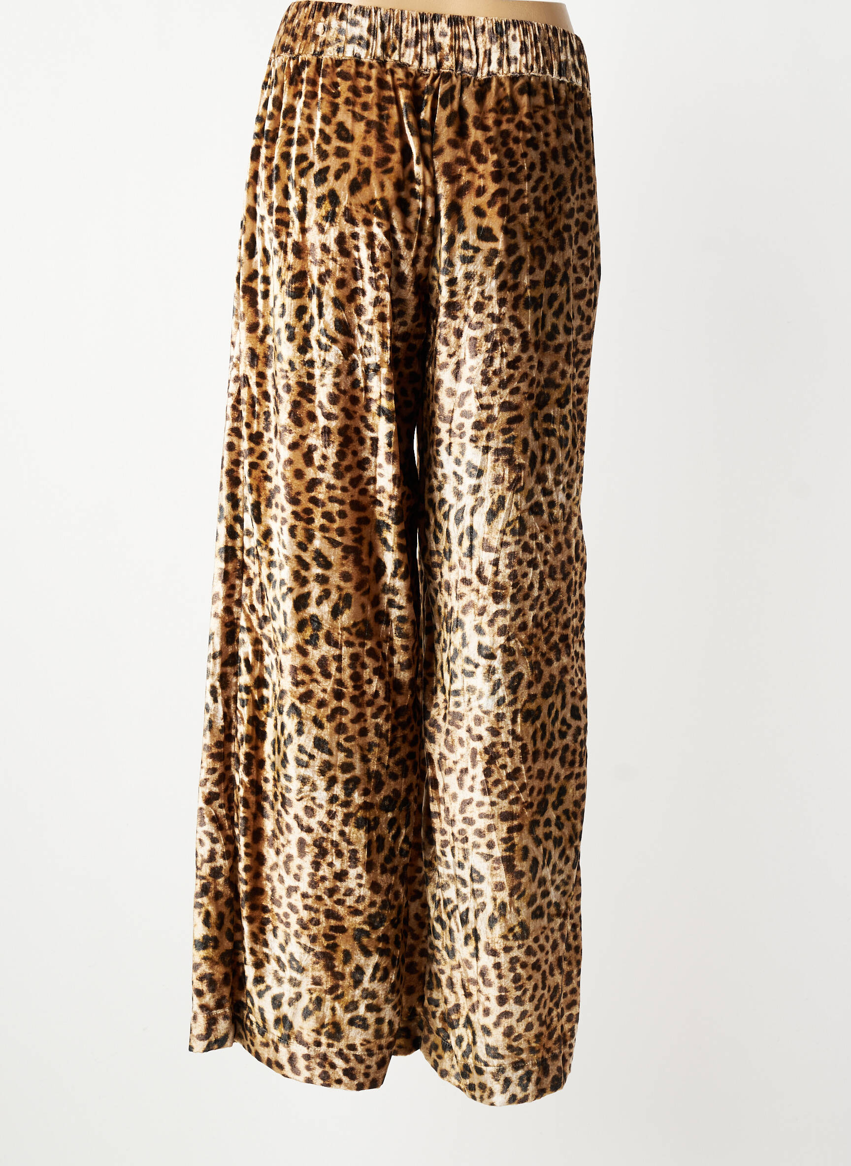 Pantalon droit taille élastique beige COUTURIST femme