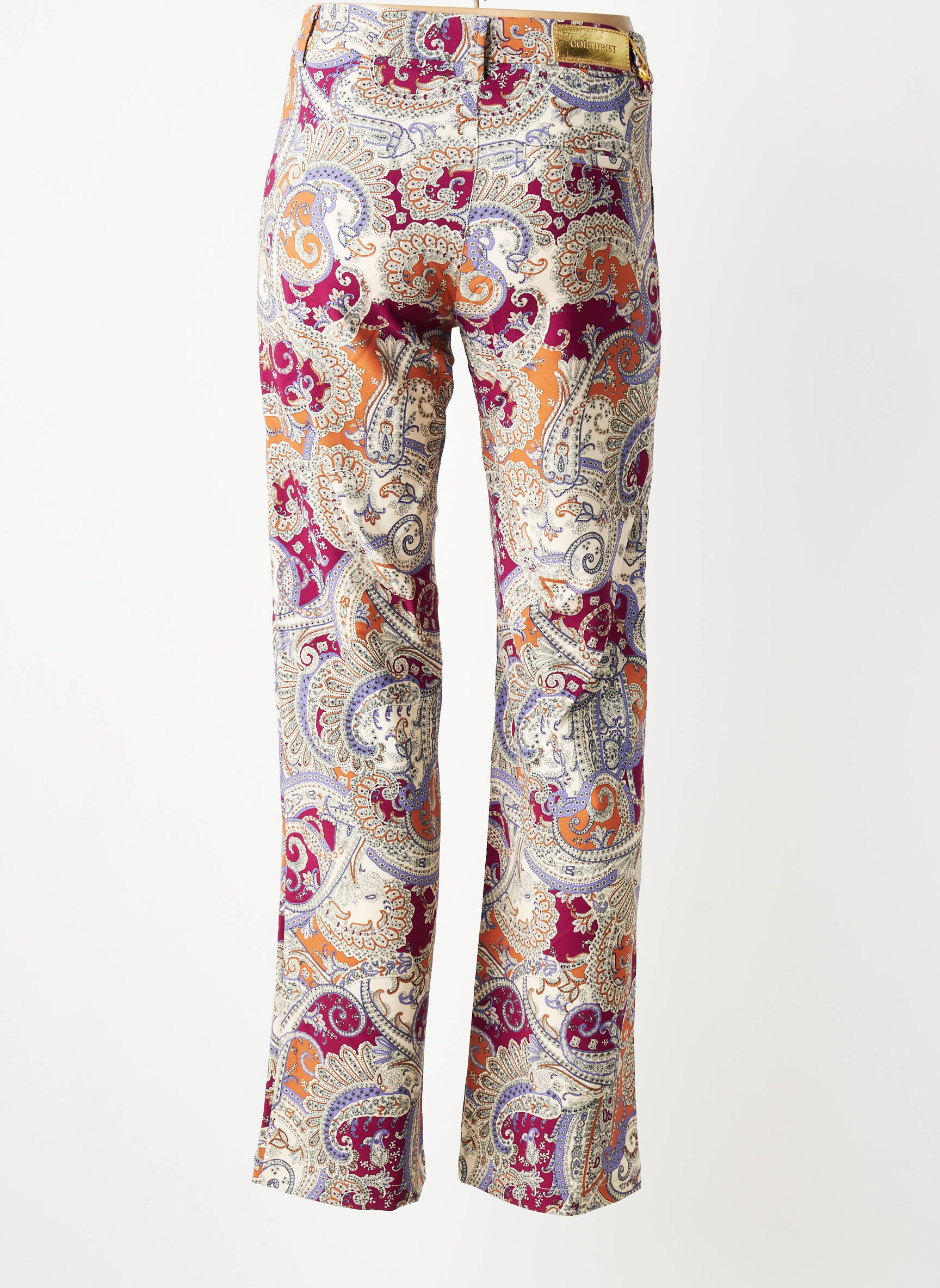 Pantalon droit fermeture zippée sous rabat boutonné violet COUTURIST femme