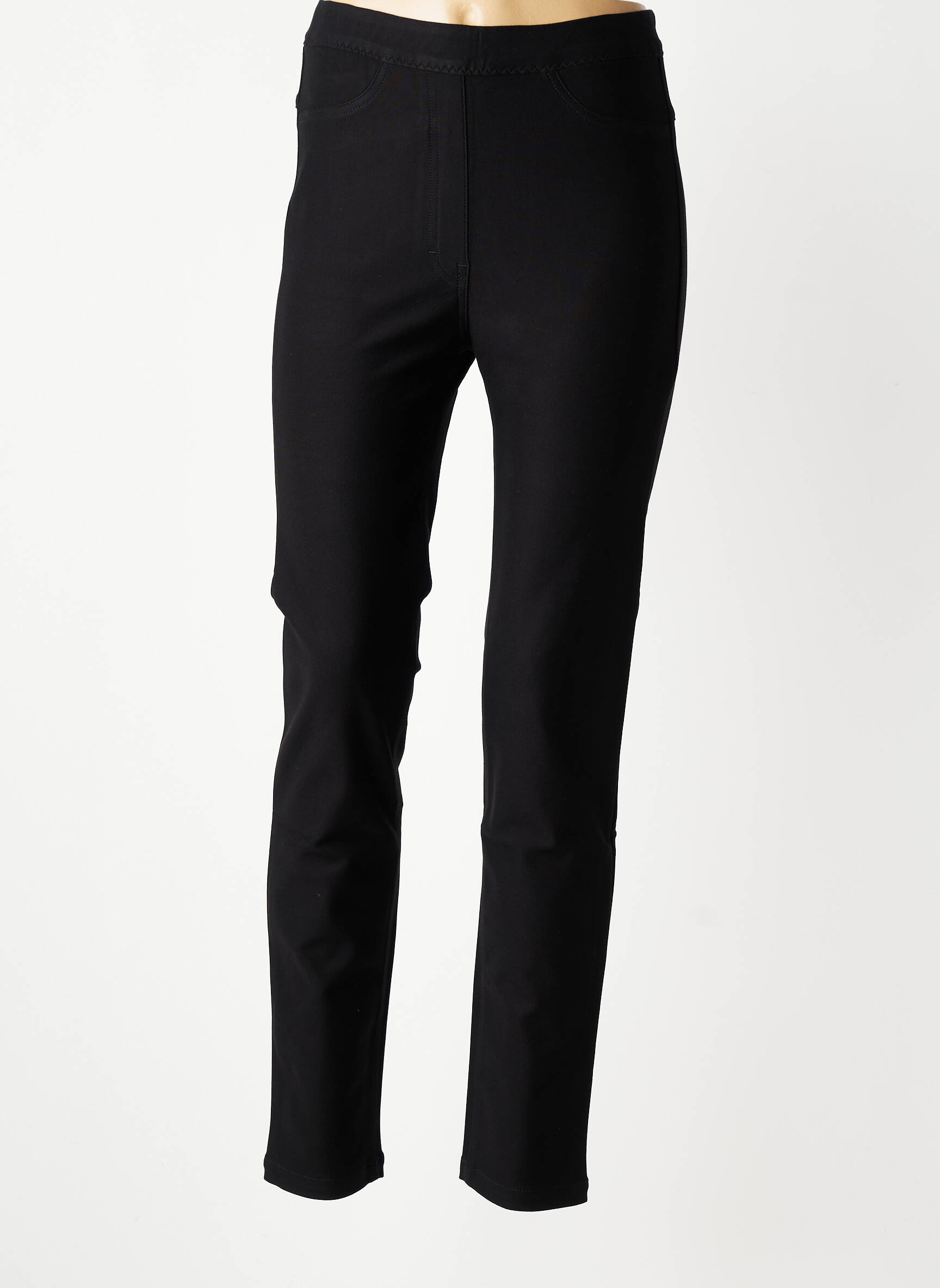 Pantalon slim taille élastique noir COUTURIST femme
