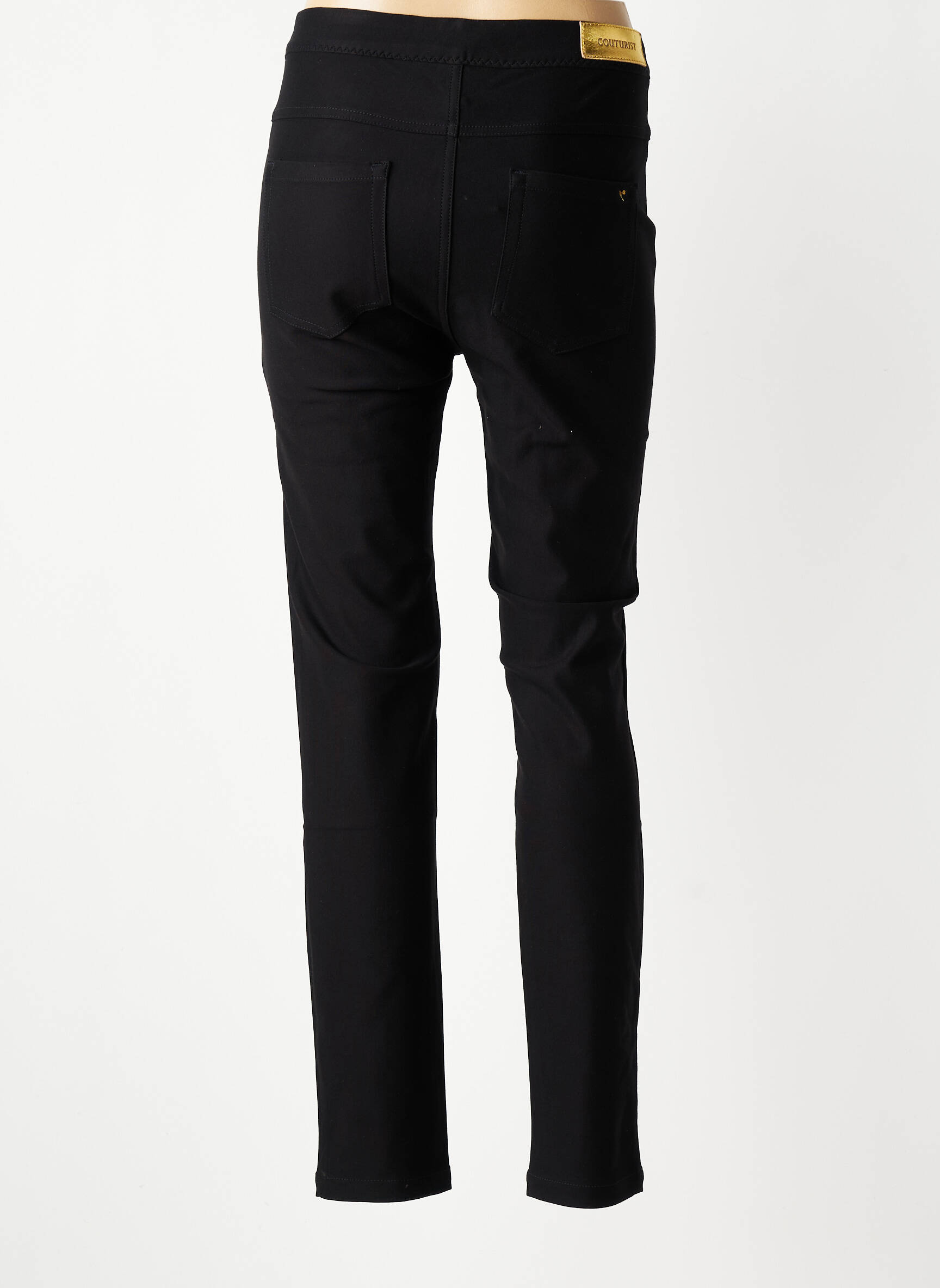 Pantalon slim taille élastique noir COUTURIST femme