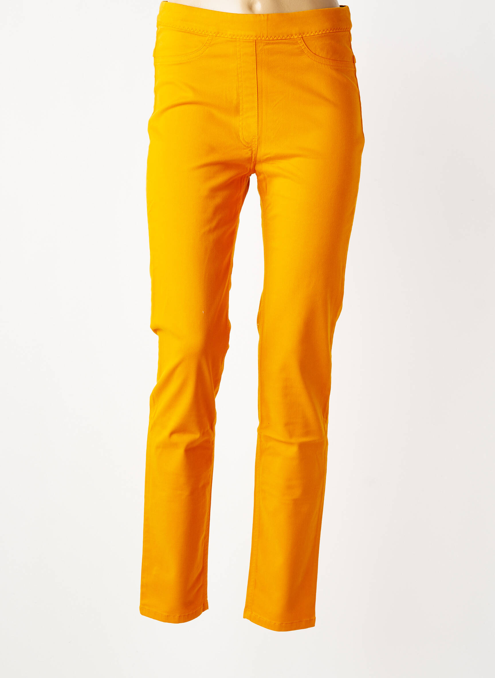 Pantalon slim taille élastique jaune COUTURIST femme