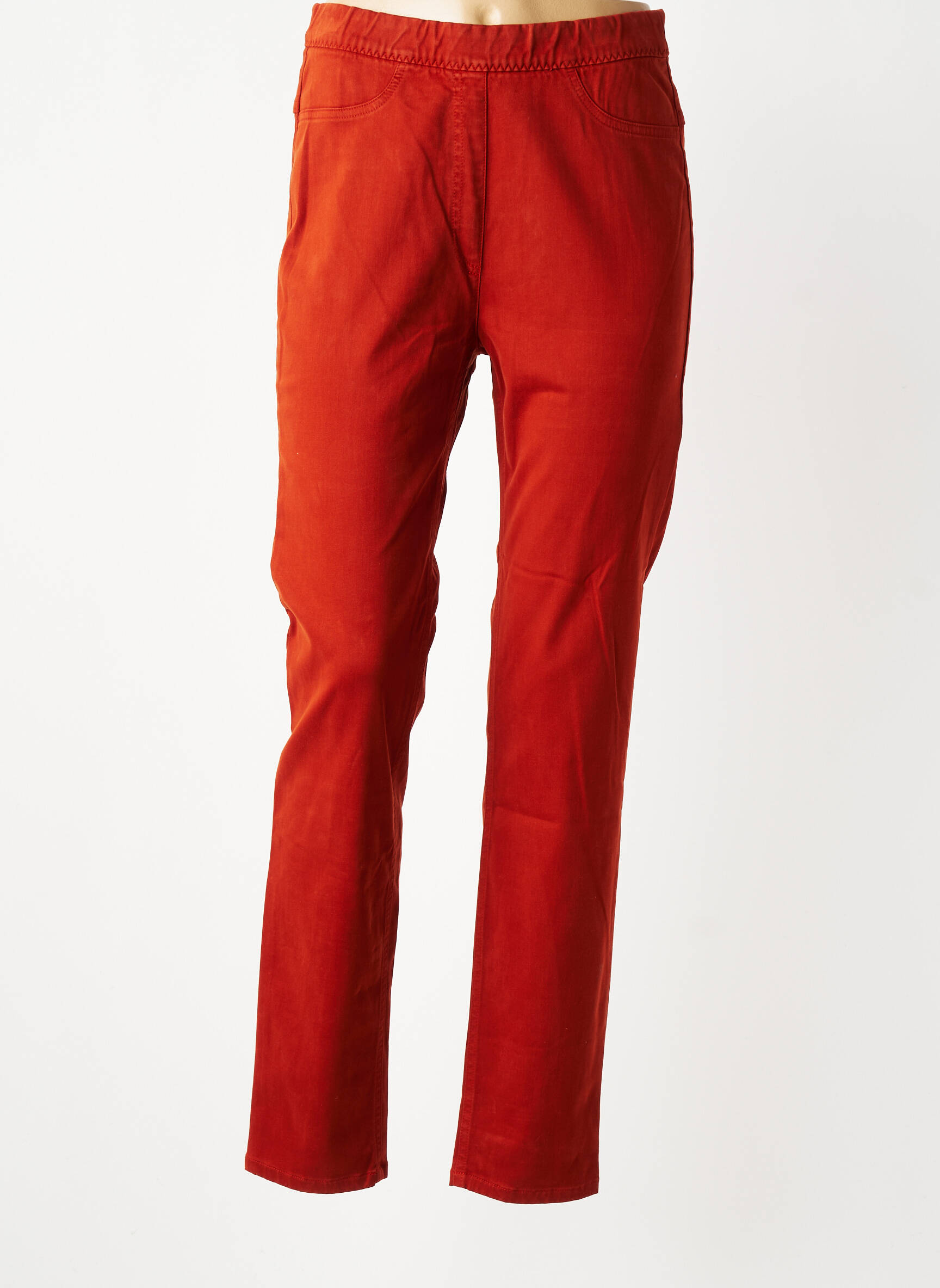 Pantalon slim taille élastique orange COUTURIST femme