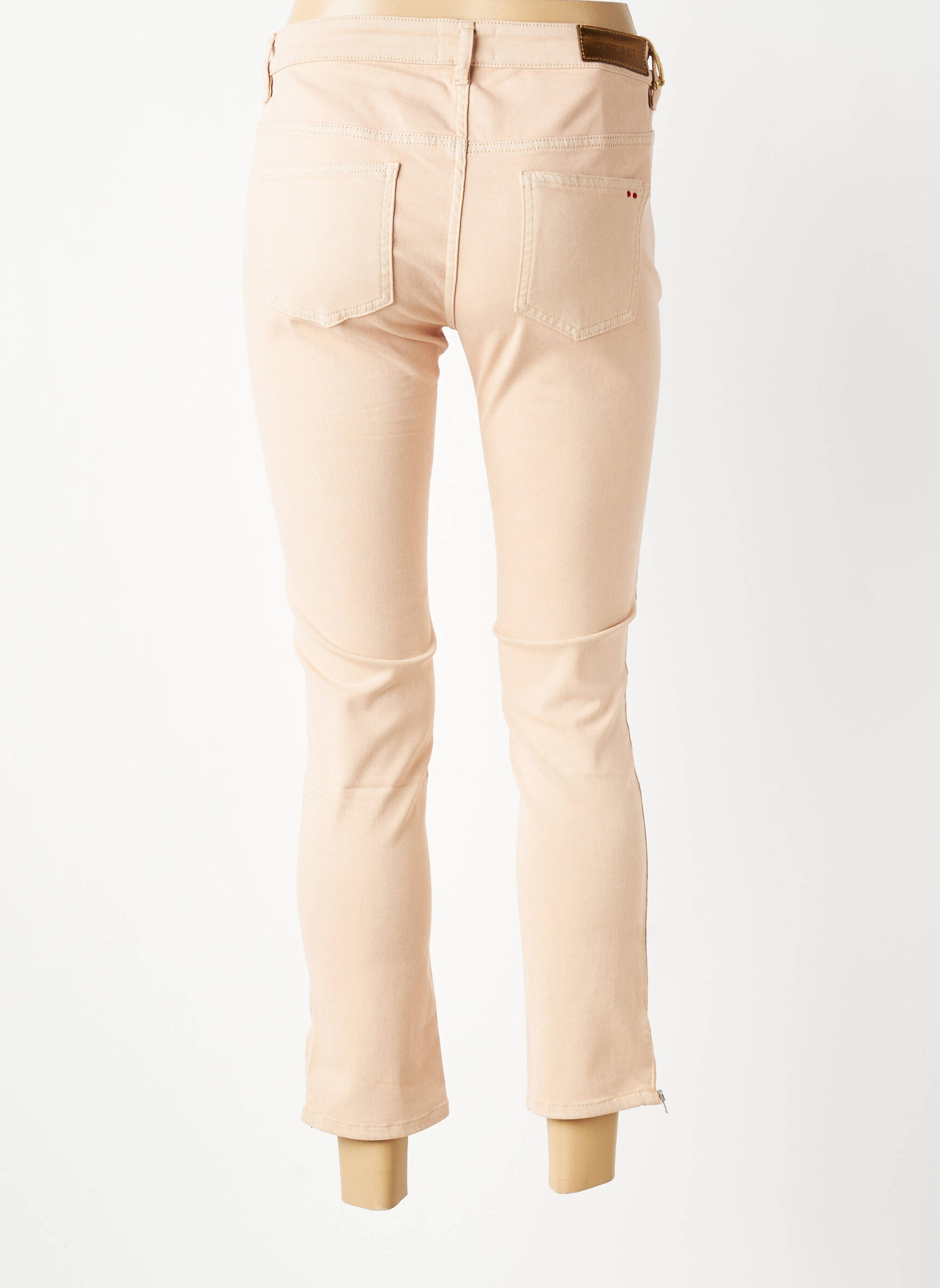 Pantalon 7/8 fermeture zippée sous rabat boutonné beige COUTURIST femme