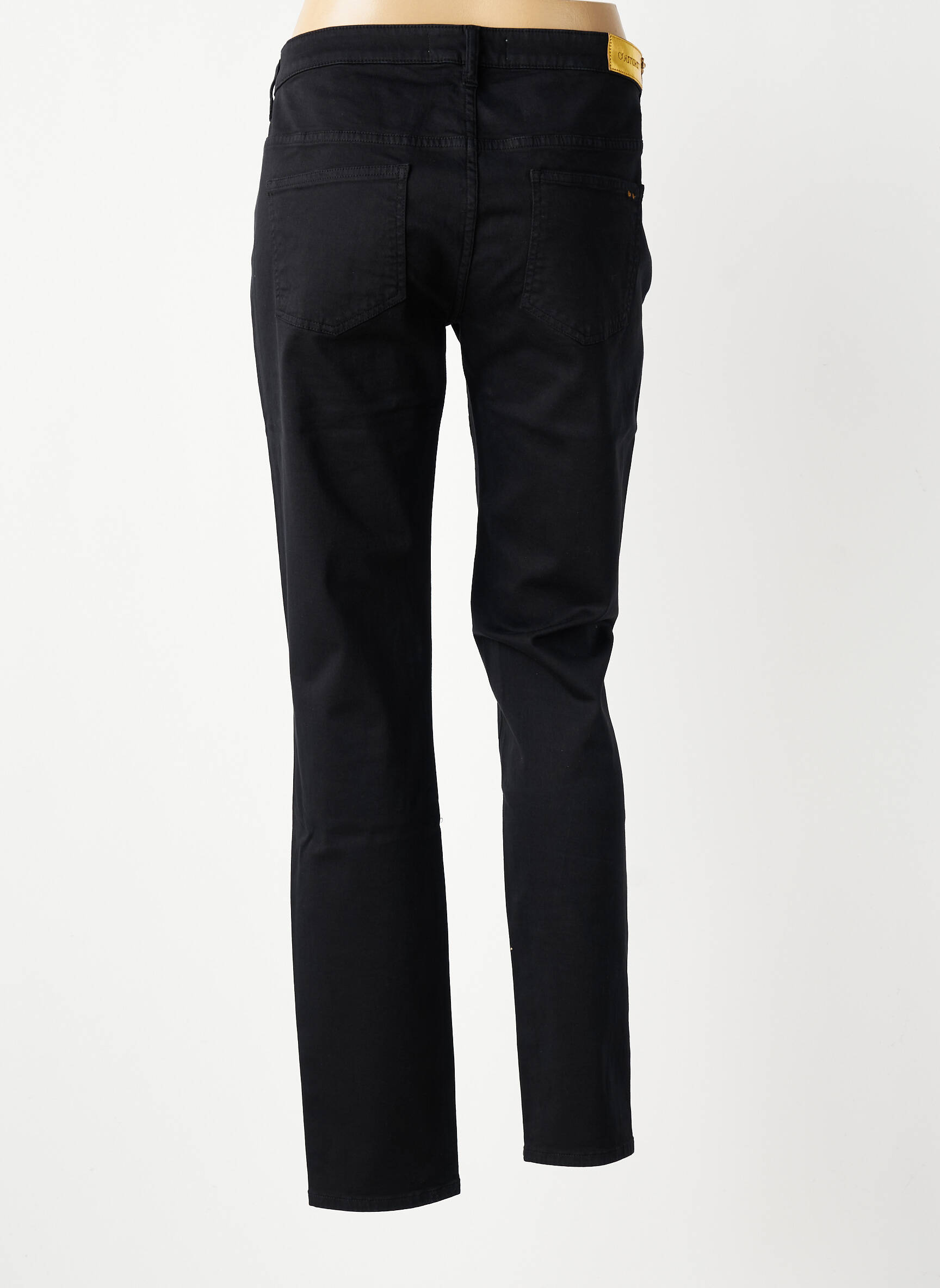 Pantalon slim tissage popeline taille normale noir COUTURIST femme