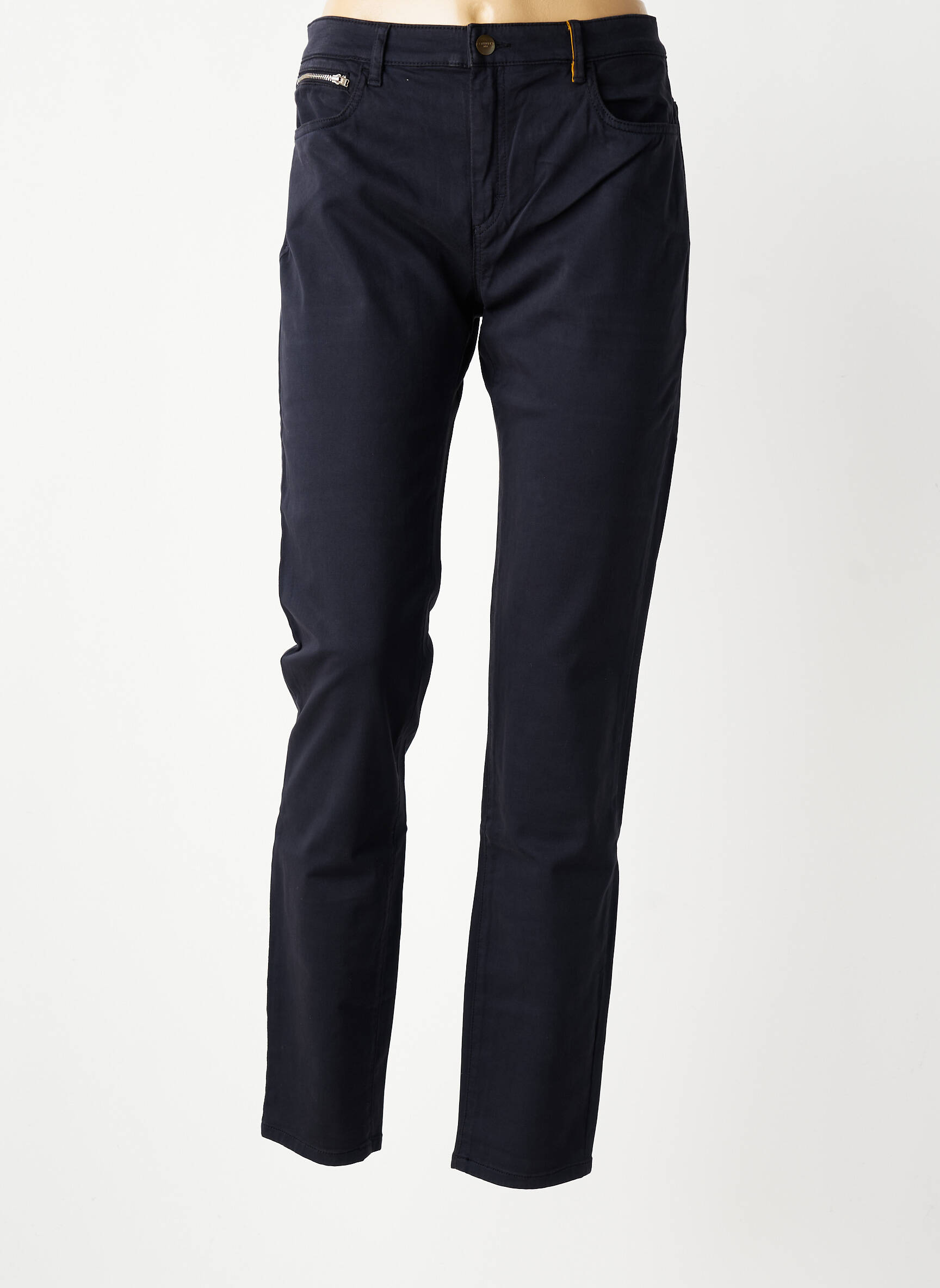 Pantalon slim tissage popeline taille normale bleu COUTURIST femme