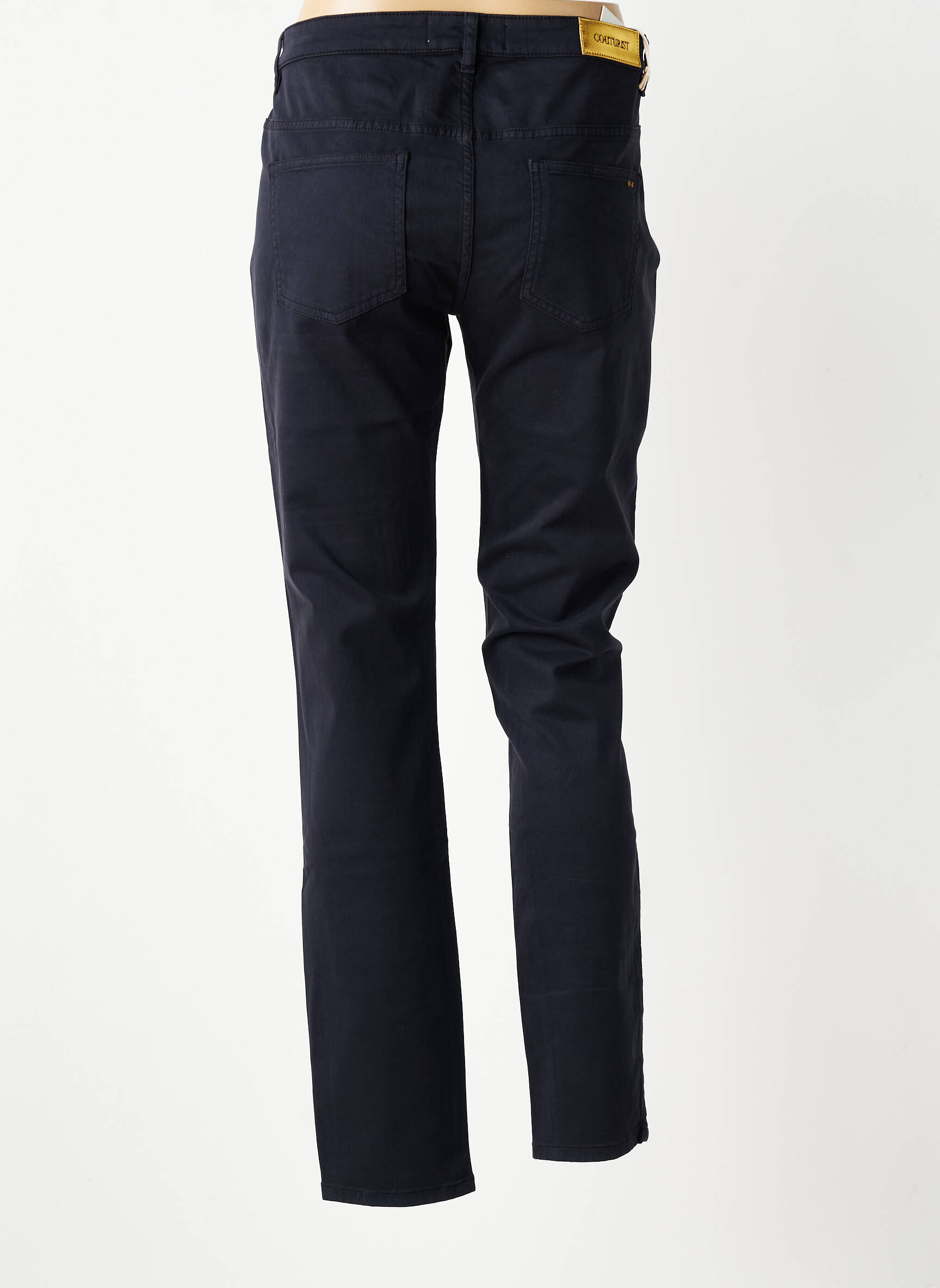 Pantalon slim tissage popeline taille normale bleu COUTURIST femme