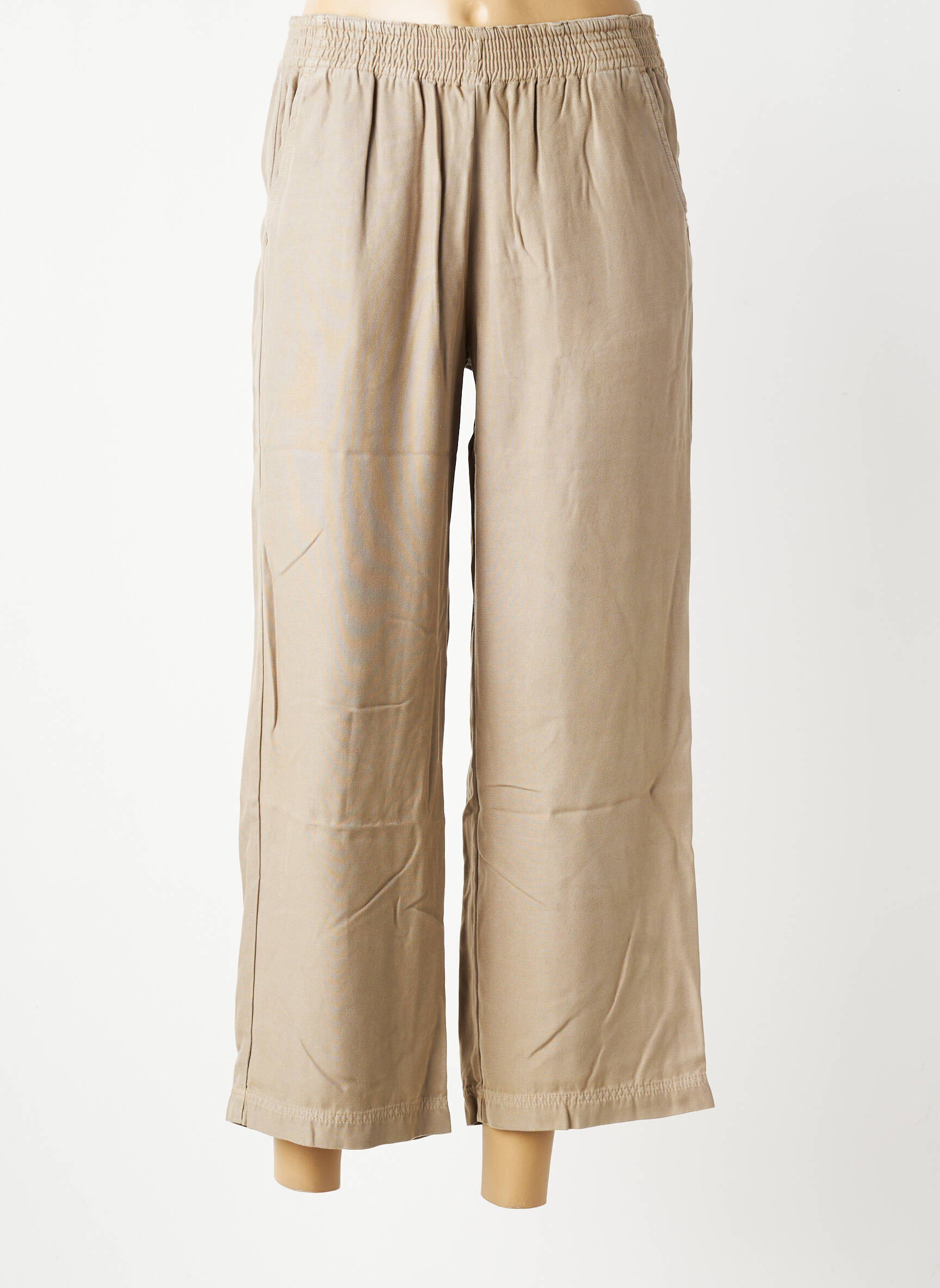 Pantalon 7/8 taille élastique beige COUTURIST femme