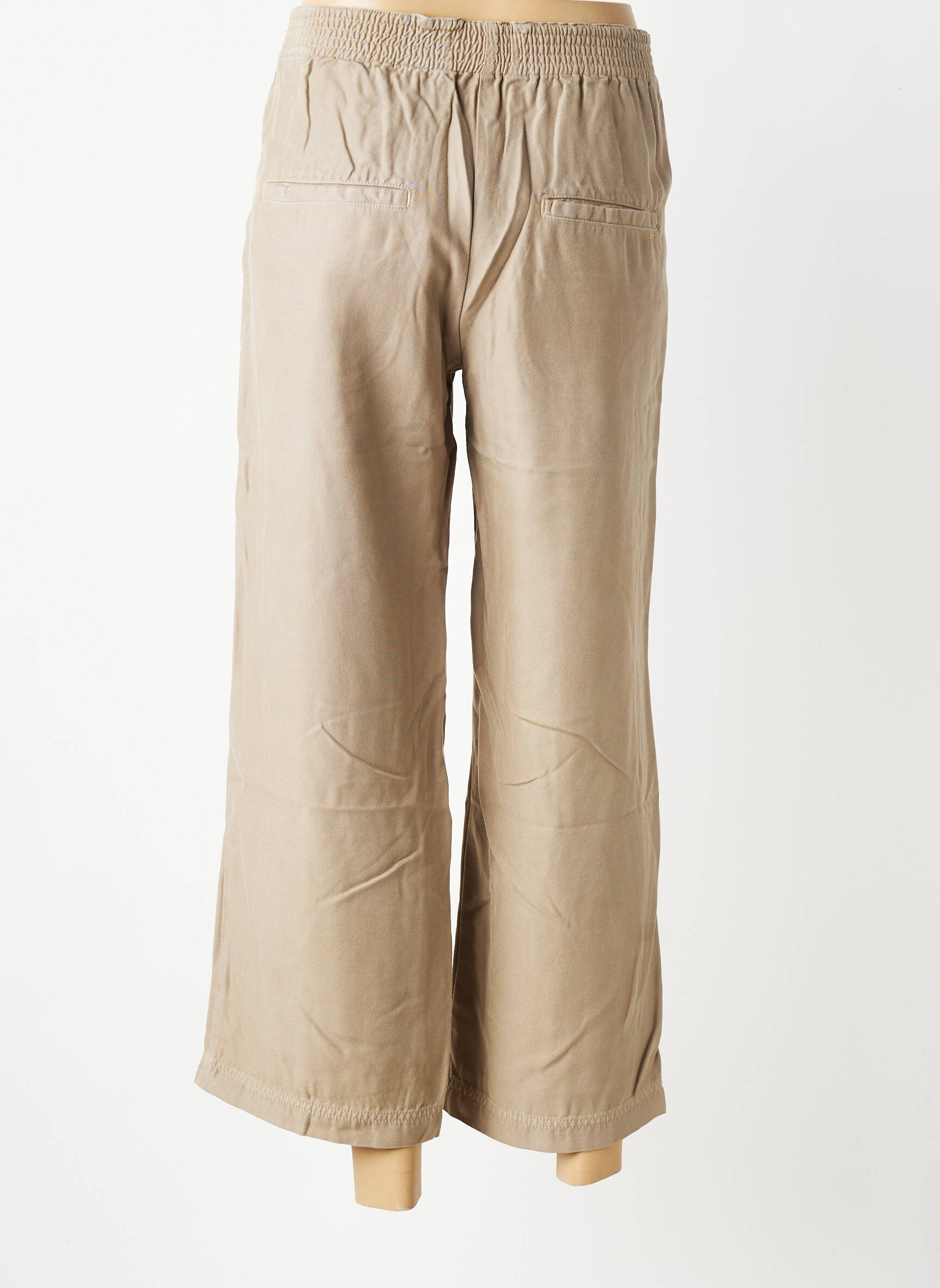 Pantalon 7/8 taille élastique beige COUTURIST femme